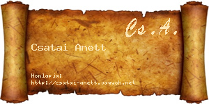 Csatai Anett névjegykártya